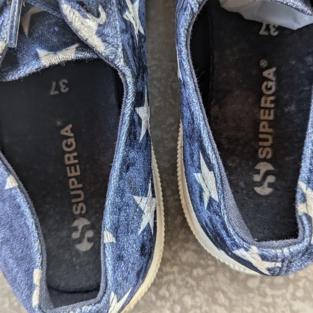 Anthropologie Superga Velvet Stars 90s Grunge Cotu Fantasy Sneakers Women's 6.5